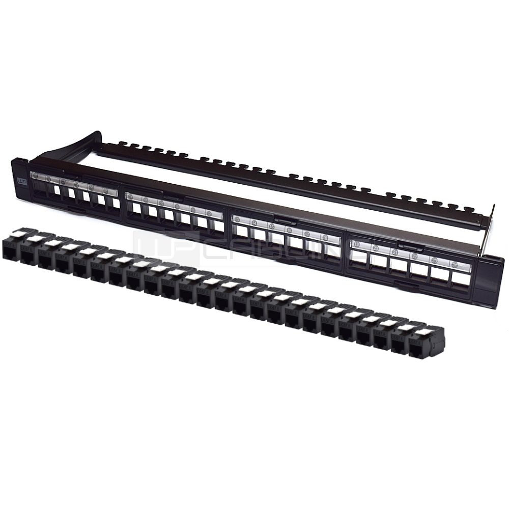 WPC-PAN-6UP-24 | 24-PORT RJ45 CAT 6 UTP TOOLLESS MODULARES PATCHPANEL | WP Cabling | distributori informatica