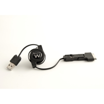 EW9906 | CAVO RETRATTILE CON CONNESSIONI  MINI USB, MICRO USB E APPLE | Ewent | distributori informatica