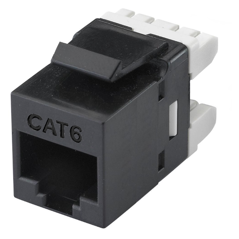 WPC-KEY-6U-180/BL | CAT 6 KEYSTONE MODULE 180&#176;, UNSHIELDED, BLACK | WP Cabling | distributori informatica