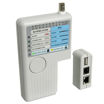 WPC-TST-002 | NETZWERK KABELTESTER  RJ11/12/45, BNC UND USB | WP Cabling | distributori informatica