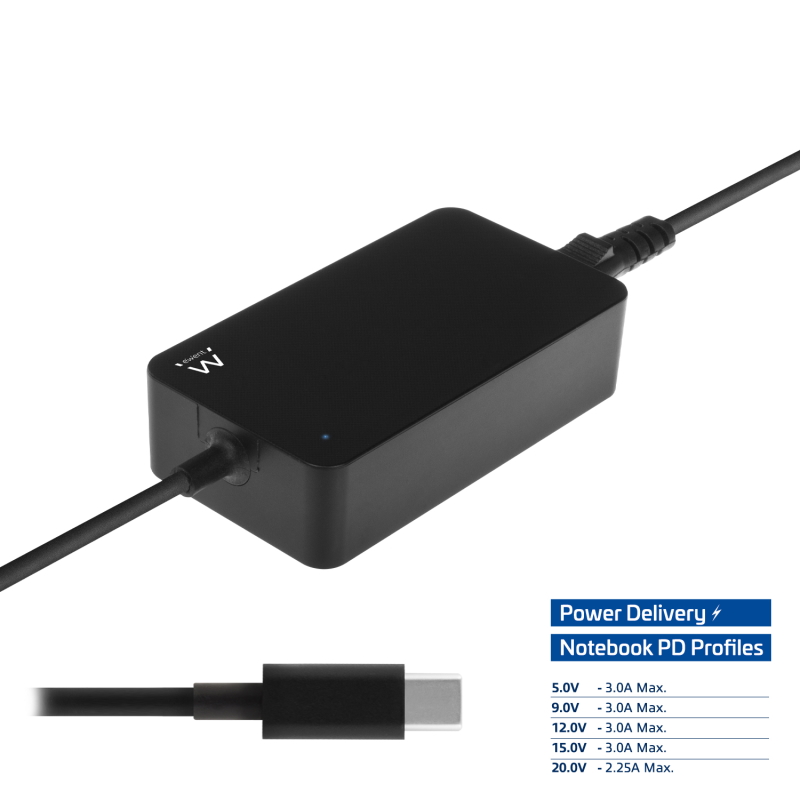EW3981 | USB-C notebook charger with PD profiles 45W | Ewent | distributori informatica