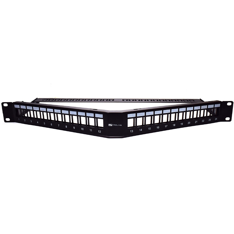 WPC-PAN-BUA24 | Patch Panel 19" UTP Angolato Vuoto Per 24 Prese Keystone, 1U | WP Cabling | distributori informatica