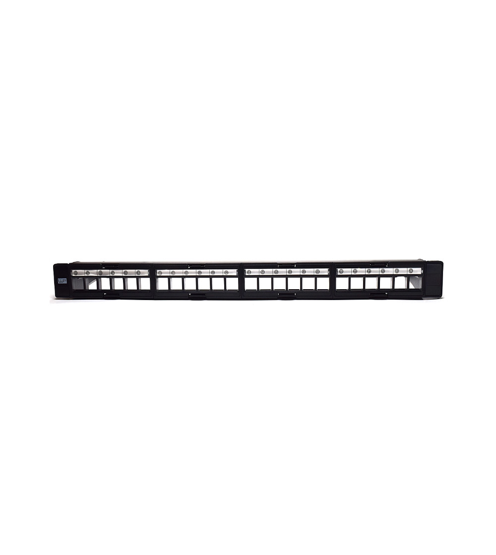 WPC-PAN-BSP24 | MODULARES PATCHPANEL FÜR 24 KEYSTONE MODUL, GESCHIRMT, 1HE | WP Rack | distributori informatica