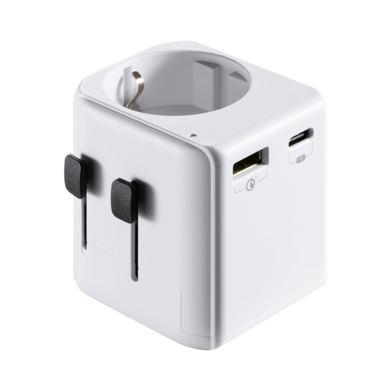 EW1472 | Universal travel adapter, US/UK/AU/CH plugs, Schuko, USB-A&# | Ewent | distributori informatica