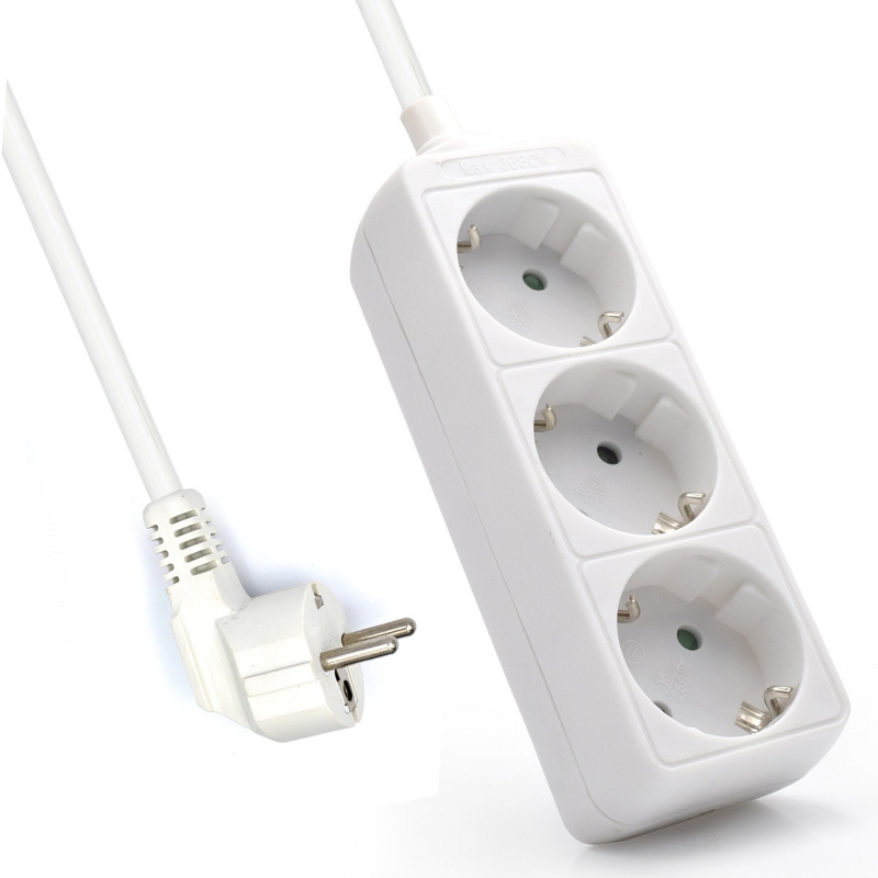 EW3958 | Power Strip 3x outlets white | Ewent | distributori informatica