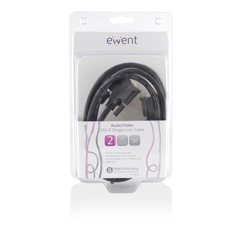 EW9830 | DVI-D Single Link connection cable M/M 2m | Ewent | distributori informatica