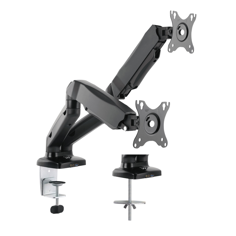 EW1516 | Desk Mount with gas spring for 2 monitors up to 27 with Vesa | Ewent | distributori informatica