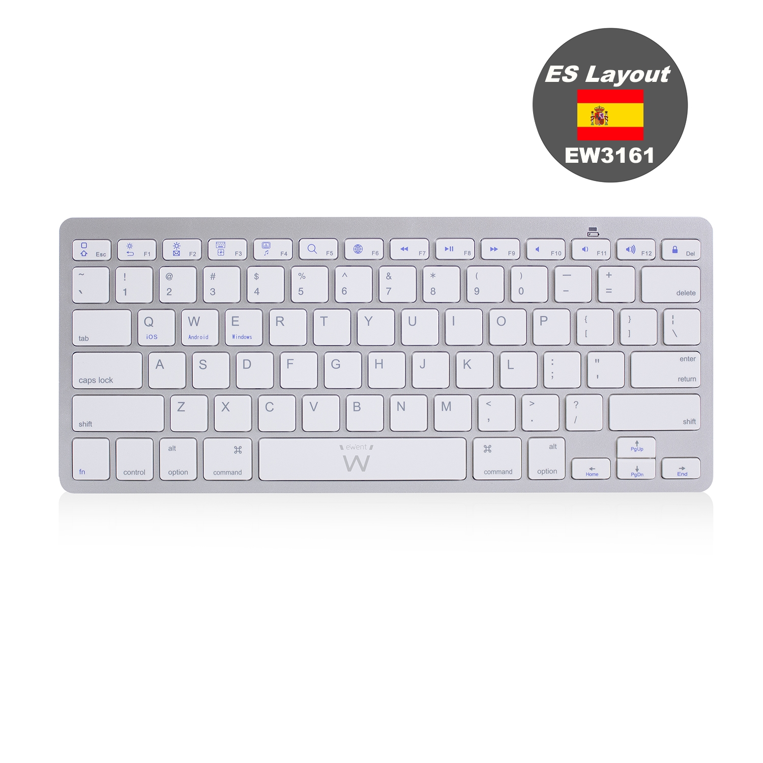 EW3161 | Ultra Slim Bluetooth Keyboard - ES layout (QWERTY) | Ewent | distributori informatica