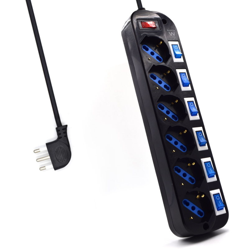 EW3850 | 6-Way Power Strip, with overload protection | Ewent | distributori informatica