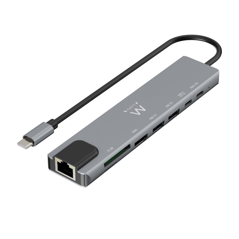 EW1146 | USB-C Multiport Dock 8 in 1, HDMI | USB-C PD | USB-A | LAN | Ewent | distributori informatica