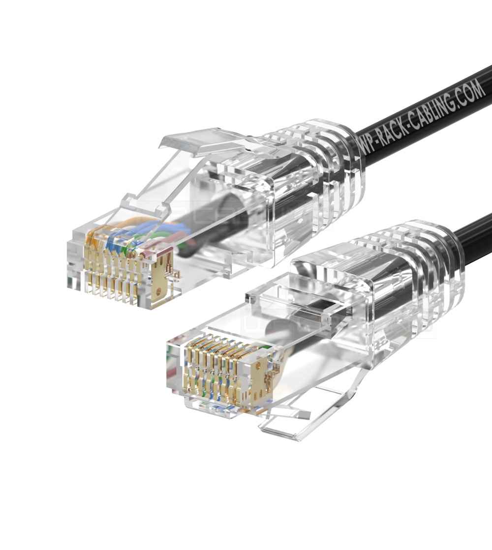WPCPAT6AU002BLS | CAT 6A U-UTP SLIM PATCH CABLE, 0.20m BLACK | WP Cabling | distributori informatica