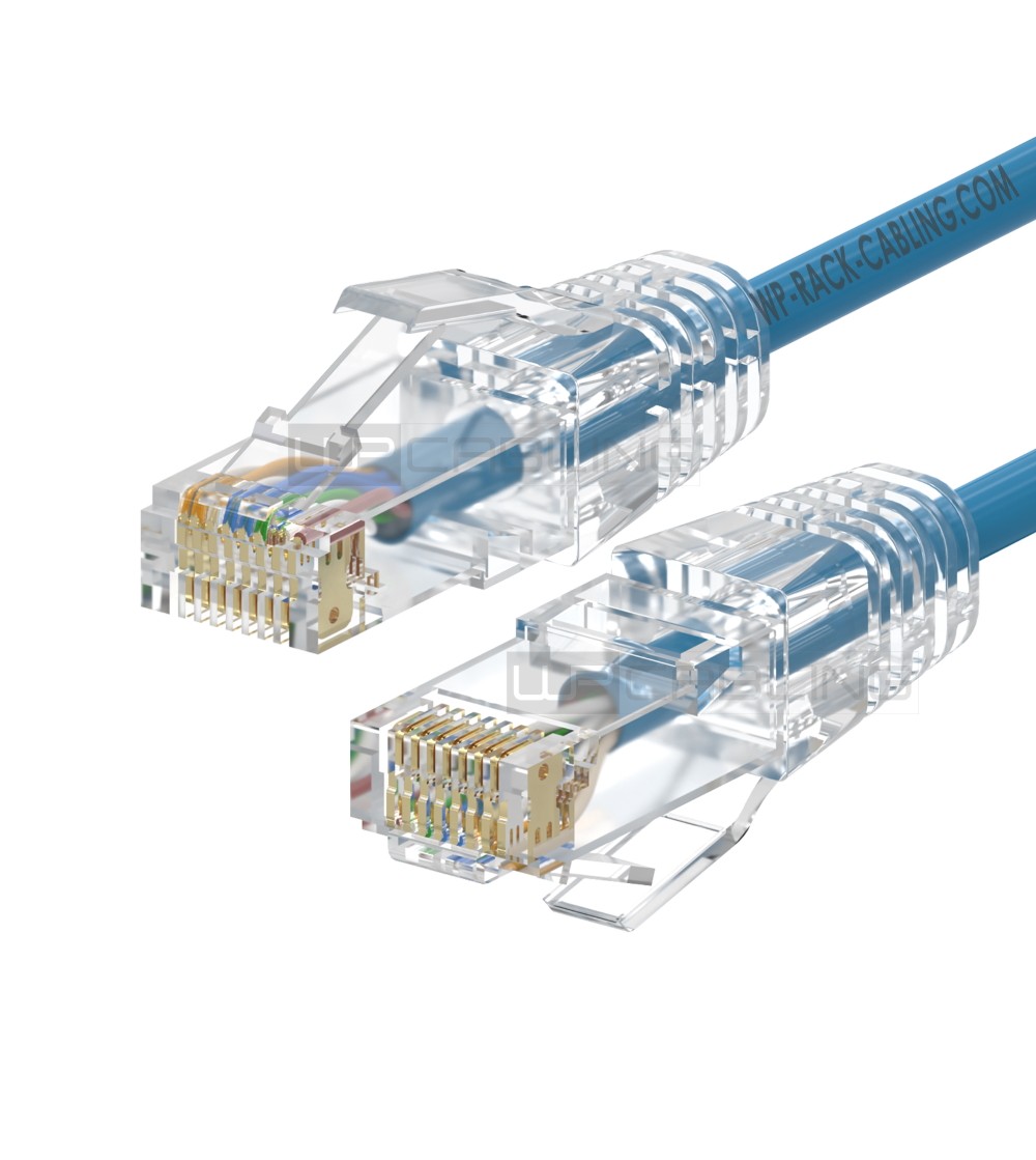 WPCPAT6AU002LBS | CAT 6A U-UTP SLIM PATCH CABLE, 0.20m LIGHT BLUE | WP Cabling | distributori informatica