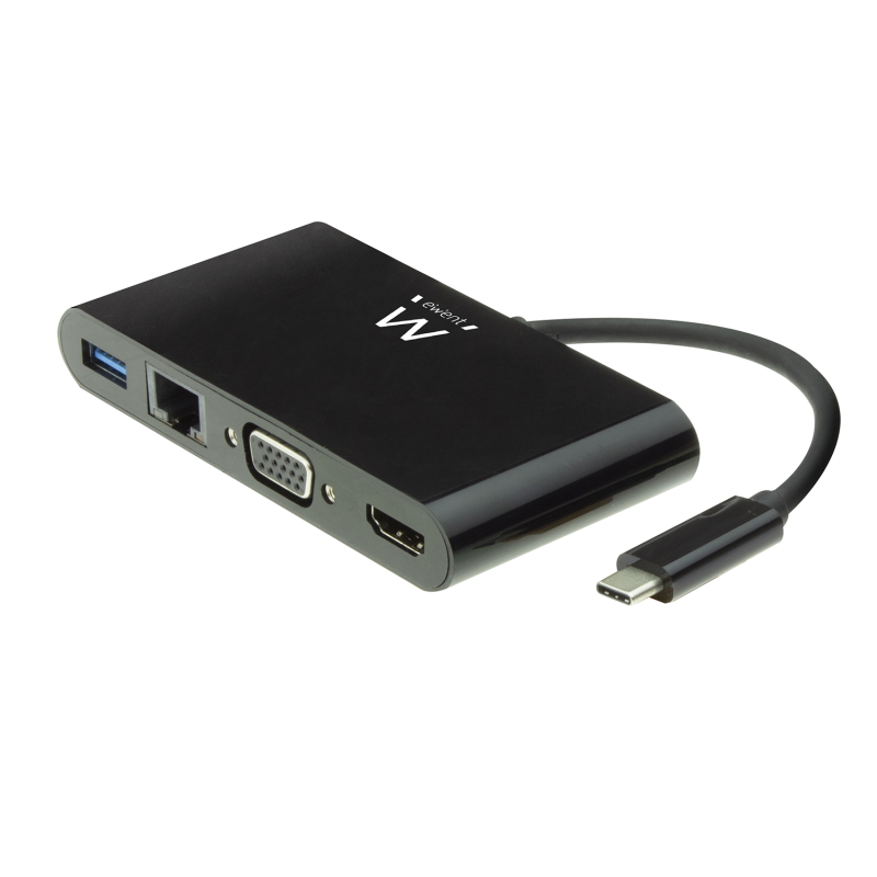 EW9827 | USB-C to HDMI or VGA multiport adapter 4K ethernet, USB hub | Ewent | distributori informatica