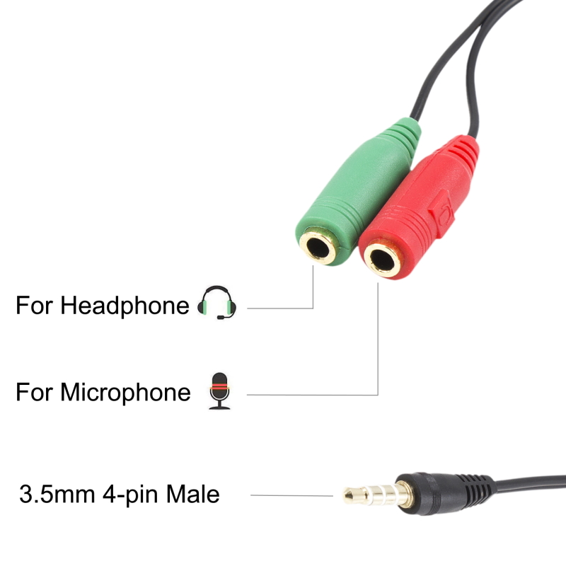 EC1640 | Audio adapter Jack 3.5/M 4pins - 2xJack 3.5/F 3pins 0,15m | Ewent | distributori informatica