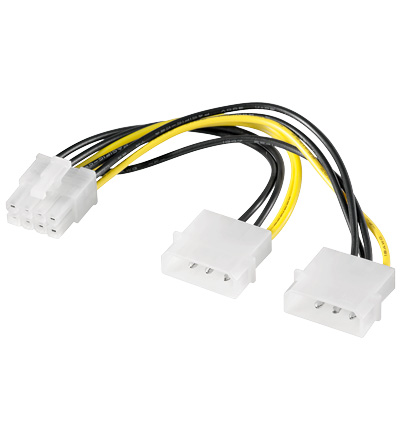 CC-180304-002-N-B | Internal Power supply cable 2 x 5.25 plug &#62; PCI Express | OEM | distributori informatica