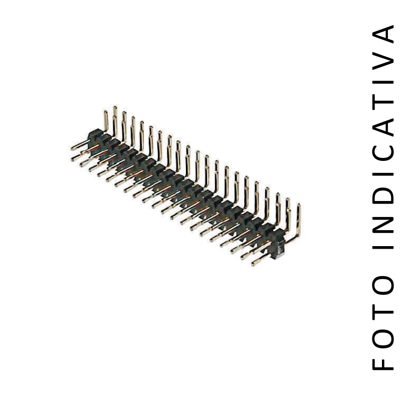 AWLA80G | STRIP MASCHIO 2X40 POLI PASSO 2,54mm - DORATA A 90&#176; | C-Industries | distributori informatica