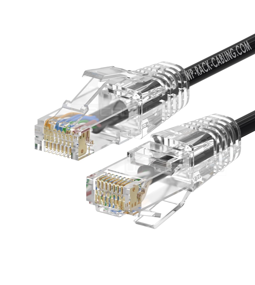 WPC-PAT-6AU010BL-S | CAT 6A U-UTP SLIM PATCH CABLE, 1.0m BLACK | WP Cabling | distributori informatica