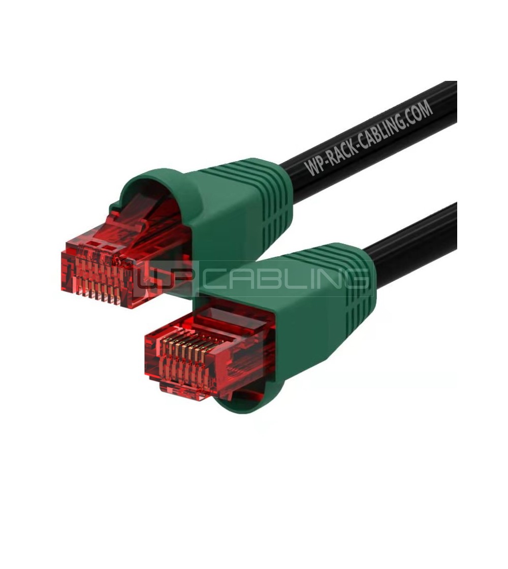 WPC-PAT-6U100BL-O | CAT 6 U-UTP OUTDOOR-PATCH CABLE LDPE, 10.0m BLACK | WP Cabling | distributori informatica