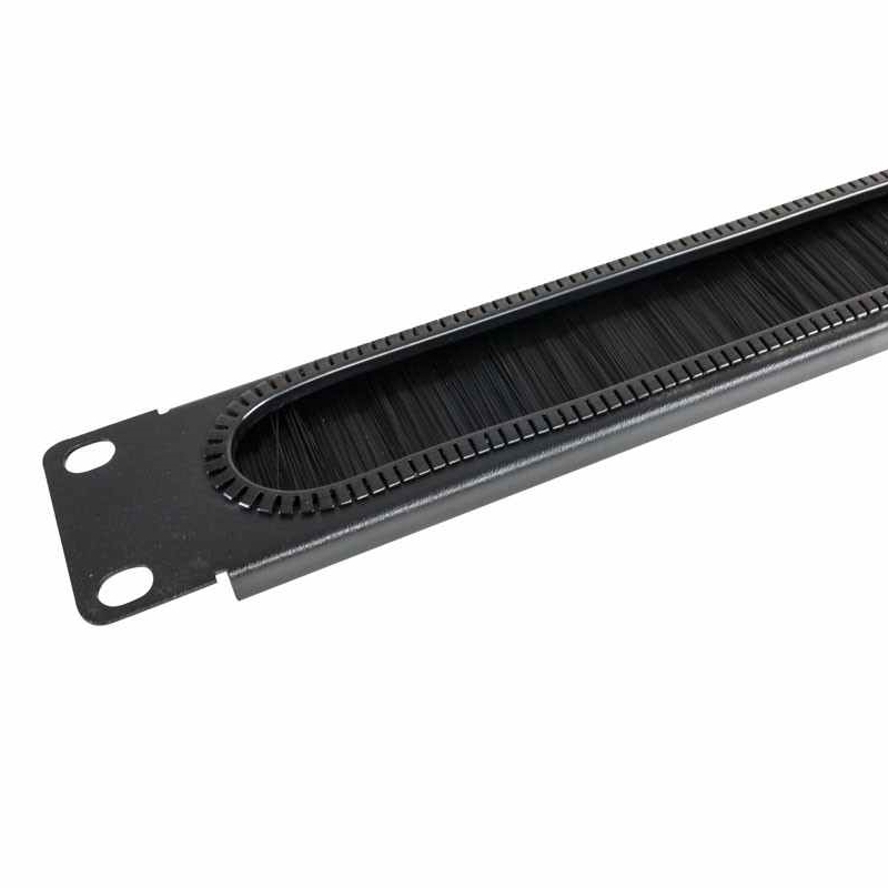 WPN-ACM-201-B | CABLE GUIDE WITH BRUSH 1U, BLACK RAL 9005 | WP Rack | distributori informatica