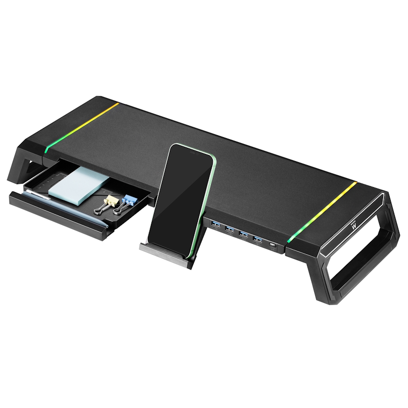 EW1268 | Foldable RGB Monitor raise, smartphone holder, 4x USB 3.0HUB | Ewent | distributori informatica