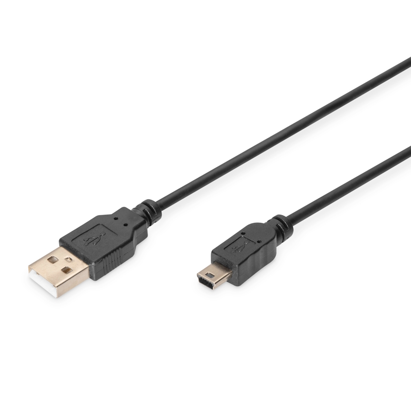 AK-300130-018-S | Cavo USB 2.0, USB-A - mini B (5pin) M/N, 1.8m | Digitus | distributori informatica