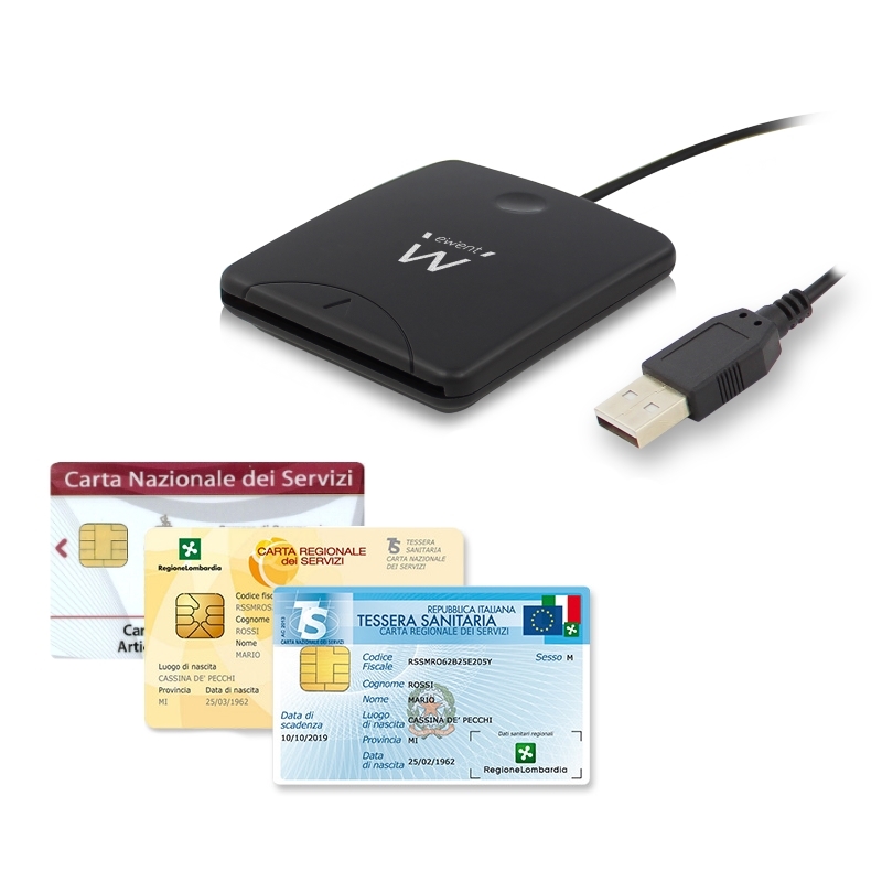 EW1052 | Lettore Smart Card USB per firma digitale, carte servizi | Ewent | distributori informatica