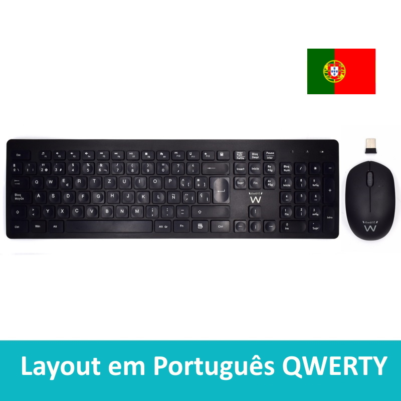 EW3258 | Wireless bundle keyboard and mouse -  PT layout QWERTY | Ewent | distributori informatica