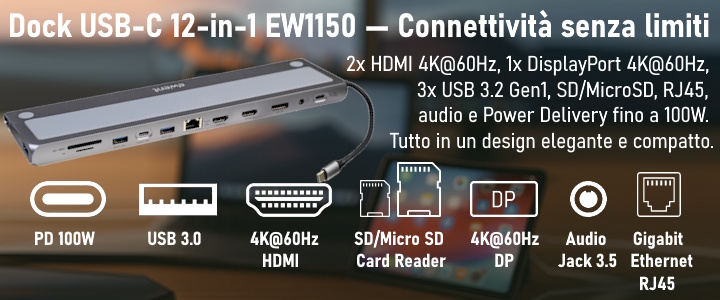 EW1150 - Dock multiporta USB-C 12 in 1 Type-C