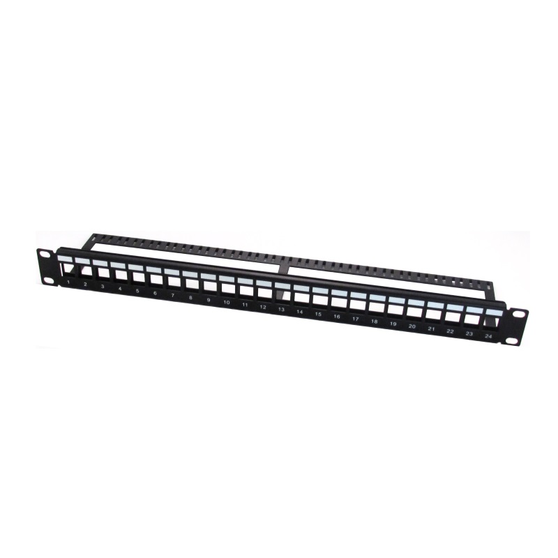 WPCPANBU24 | PATCH PANEL MODULARE 24 POSTI UTP CAT5E/6 CON CABLE MANAGER | WP Cabling | distributori informatica