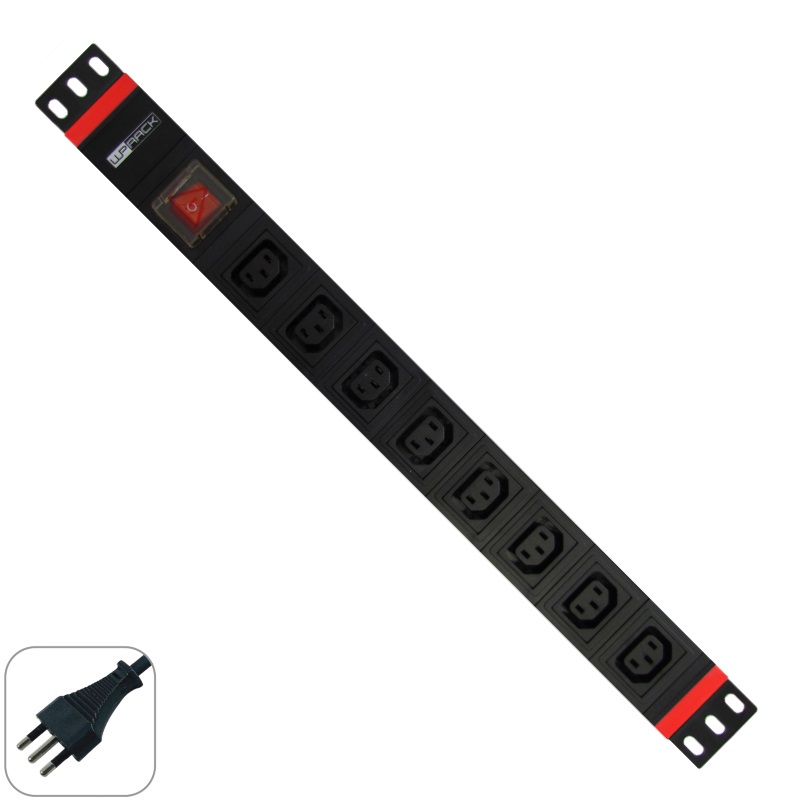 WPNPDUI0508 | MULTIPRESA RACK 19" 8 PRESE VDE SPINA ITALIANA 16A | WP Rack | distributori informatica