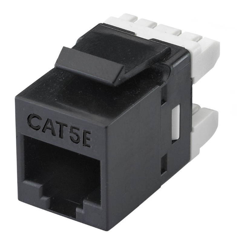 WPCKEY5U180/BL | Presa Keystone RJ45 CAT 5E UTP 180&#176;, Nero | WP Cabling | distributori informatica