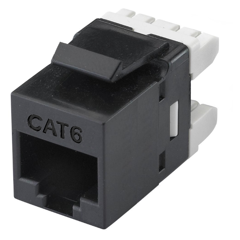 WPCKEY6U180/BL | Presa Keystone RJ45 CAT 6 UTP 180&#176;, Nera | WP Cabling | distributori informatica