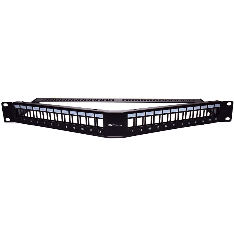 WPCPANBUA24 | Patch Panel 19" UTP Angolato Vuoto Per 24 Prese Keystone, 1U | WP Cabling | distributori informatica