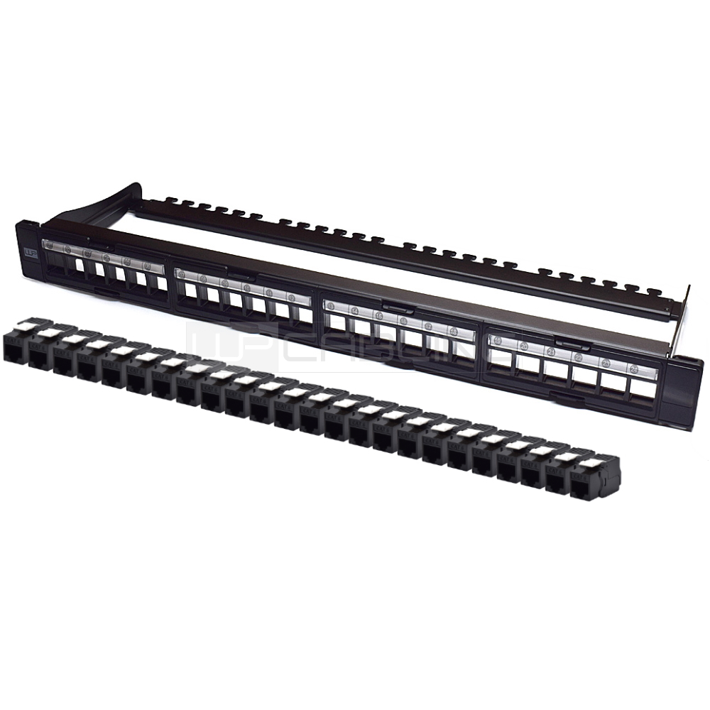 WPCPAN6UP24 | PATCH PANEL 19" CAT. 6 UTP MODULARE 24 PRESE TOOLLESS | WP Cabling | distributori informatica
